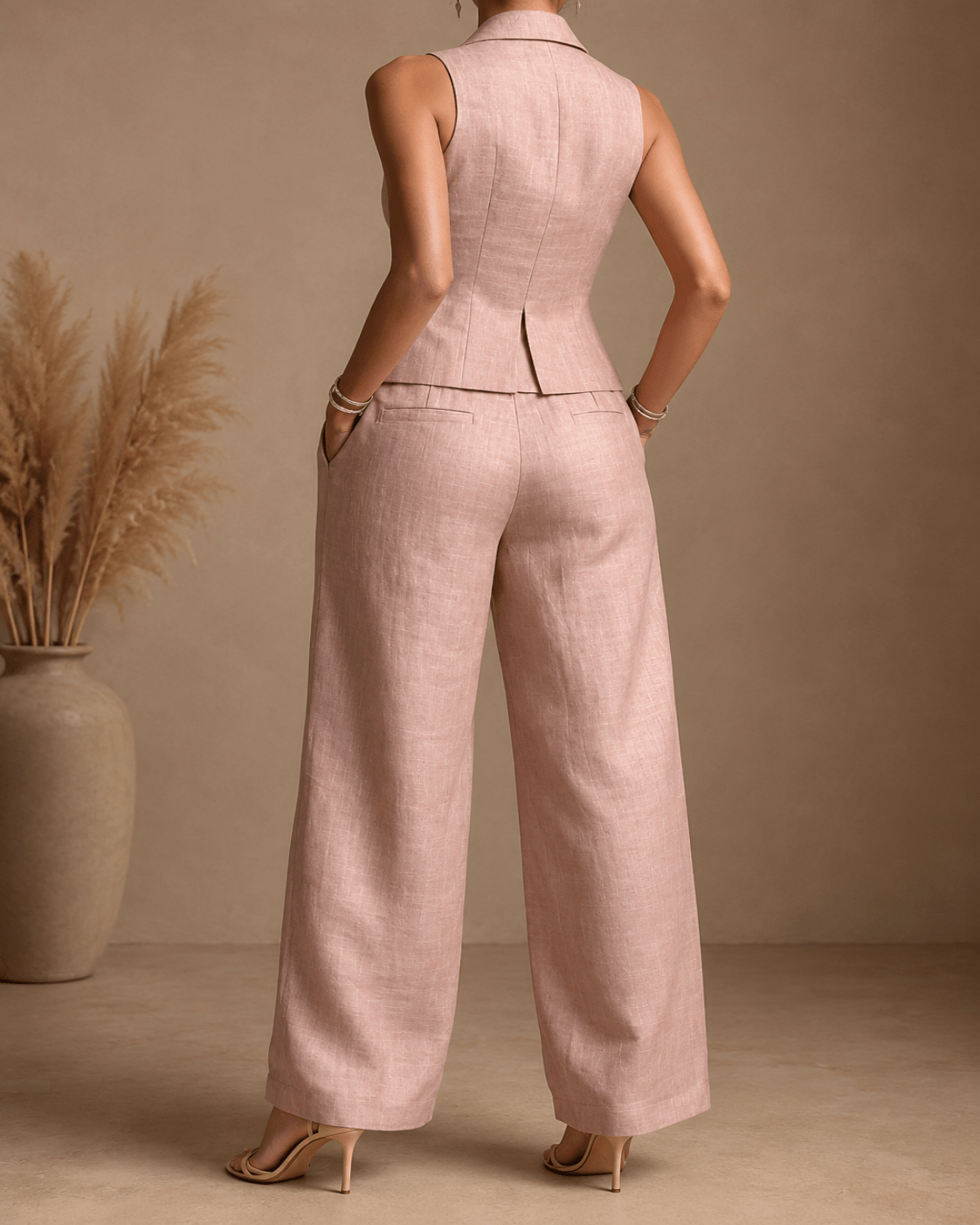 Ana | Women's Two-Piece Set with V-Neck and Buttons