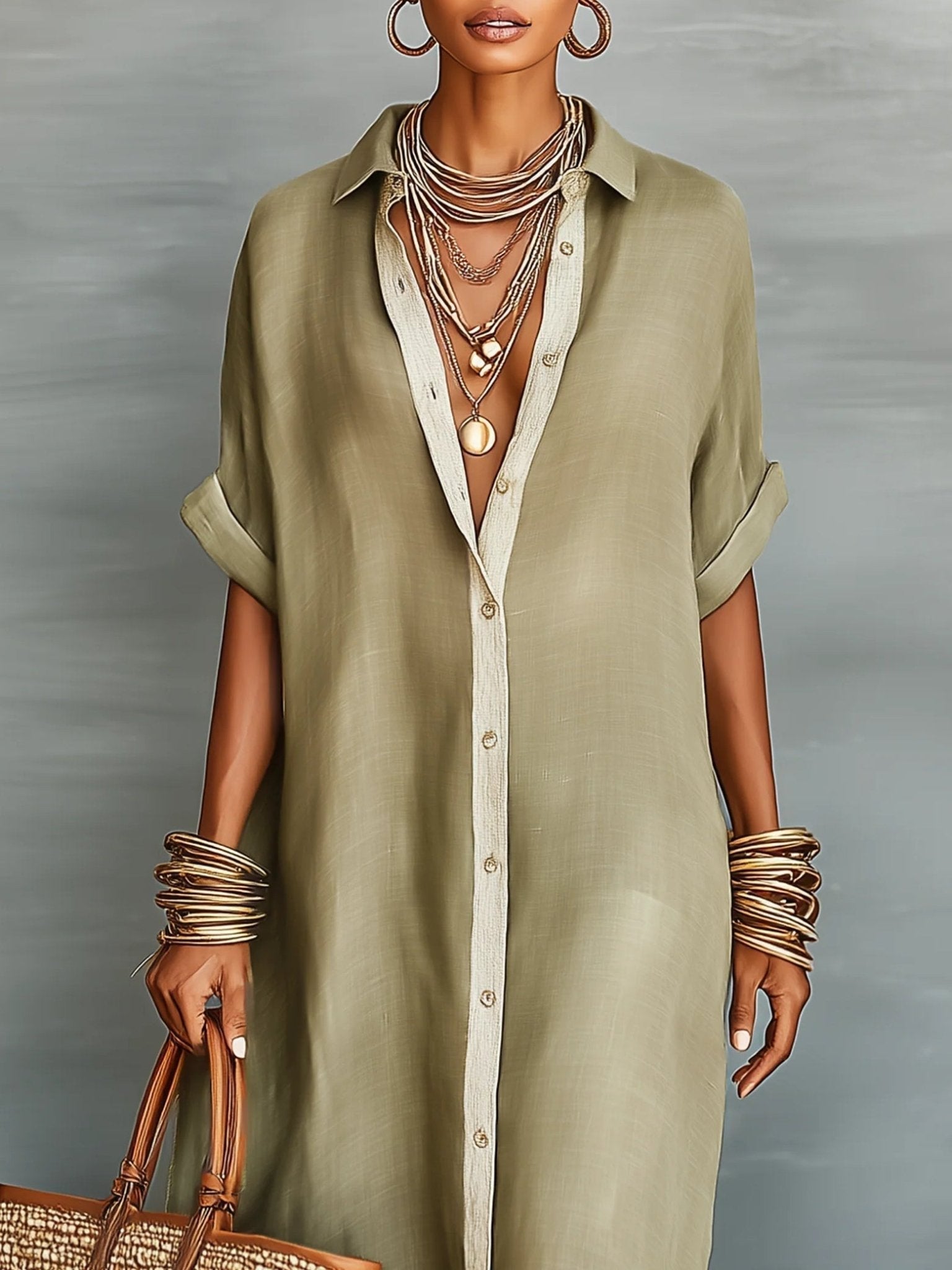 Manelle Olive Green Maxi Dress
