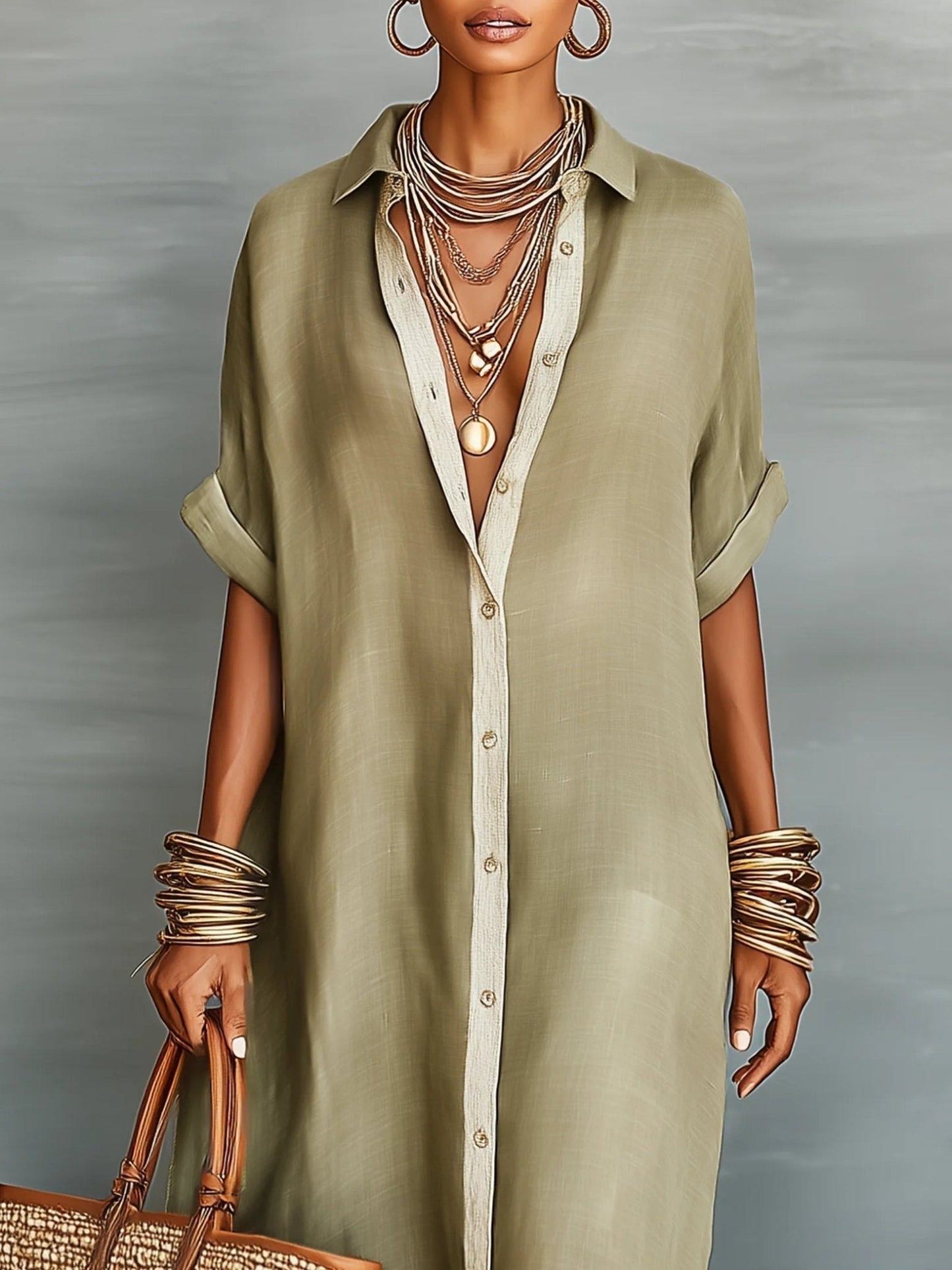 Manelle Olive Green Maxi Dress