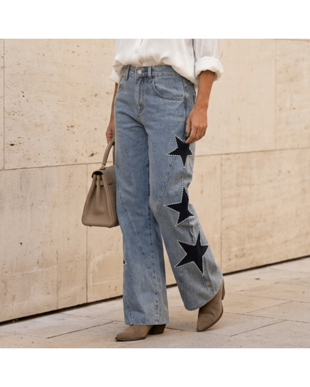 Vega Straight-Leg Jeans with Stars