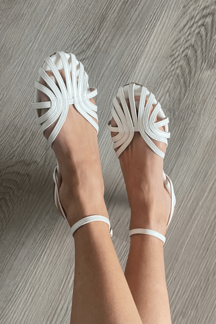 Victoria | Golden Sandals with Jewel Details