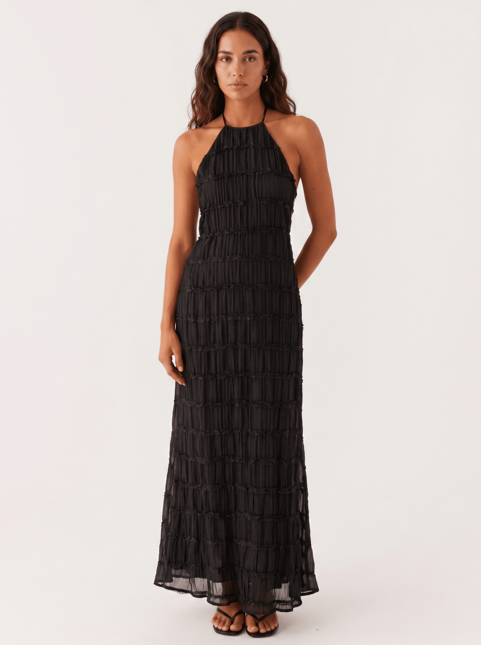 Angela Long Summer Dress - Black