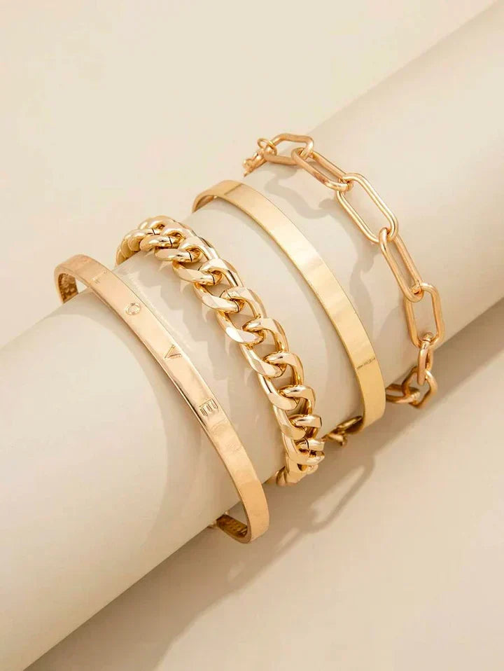 Élan Mercer White Gold Bracelet Set
